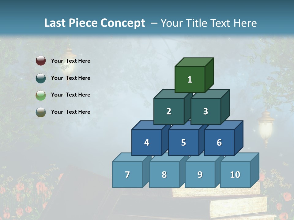 Zielony Kwiat Polana PowerPoint Template