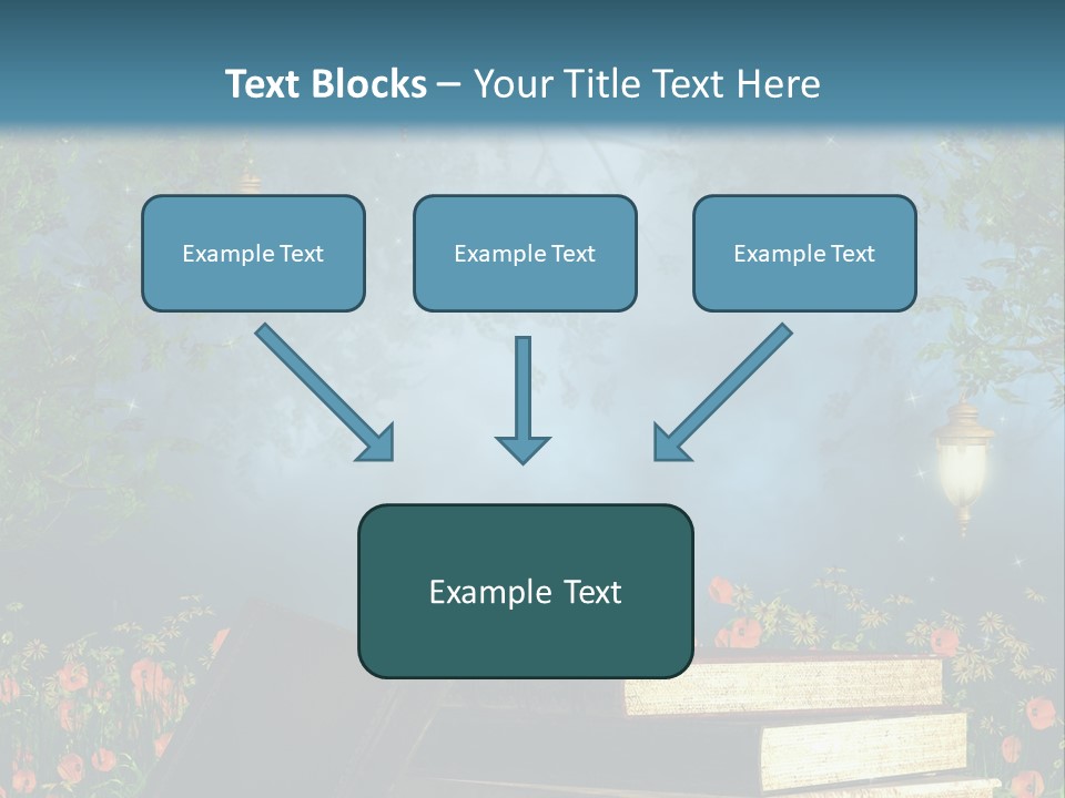 Zielony Kwiat Polana PowerPoint Template