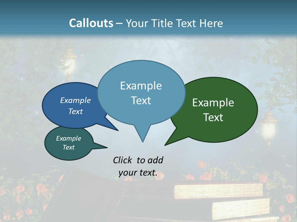 Zielony Kwiat Polana PowerPoint Template