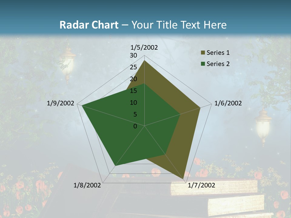 Zielony Kwiat Polana PowerPoint Template