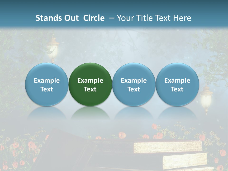 Zielony Kwiat Polana PowerPoint Template