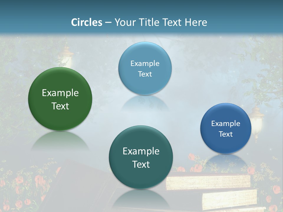 Zielony Kwiat Polana PowerPoint Template