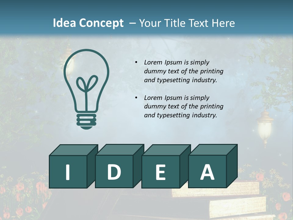 Zielony Kwiat Polana PowerPoint Template