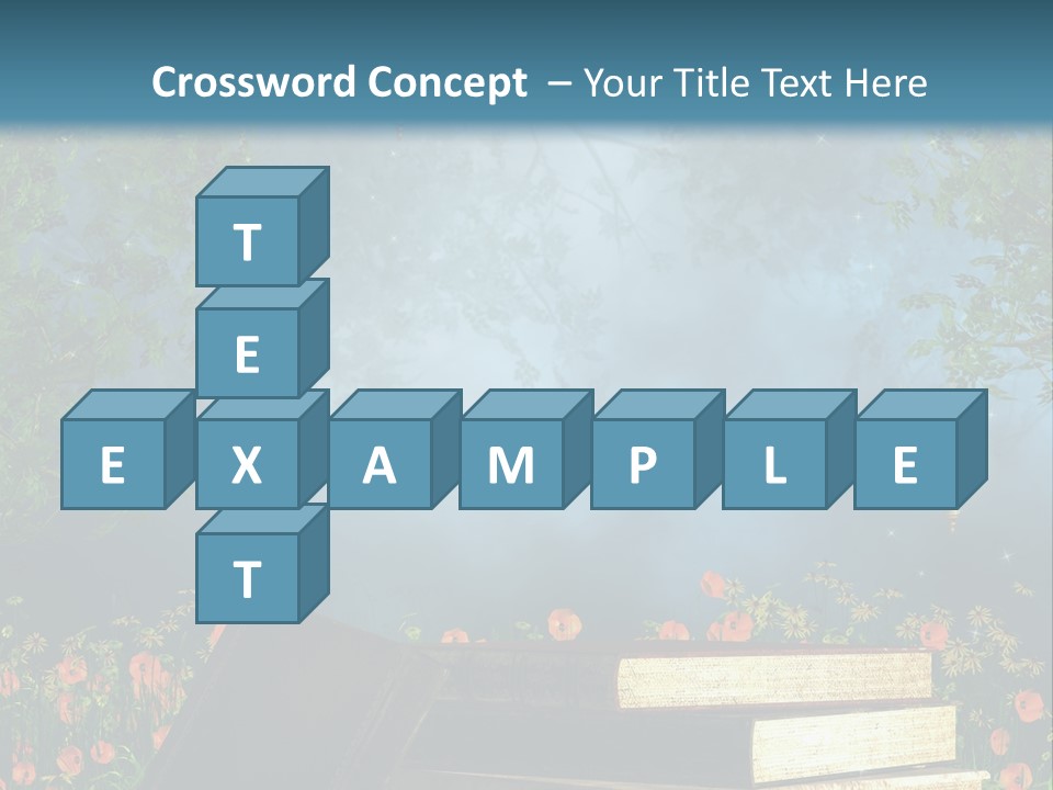 Zielony Kwiat Polana PowerPoint Template