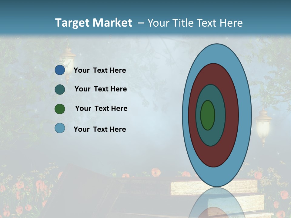 Zielony Kwiat Polana PowerPoint Template