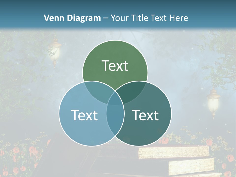 Zielony Kwiat Polana PowerPoint Template