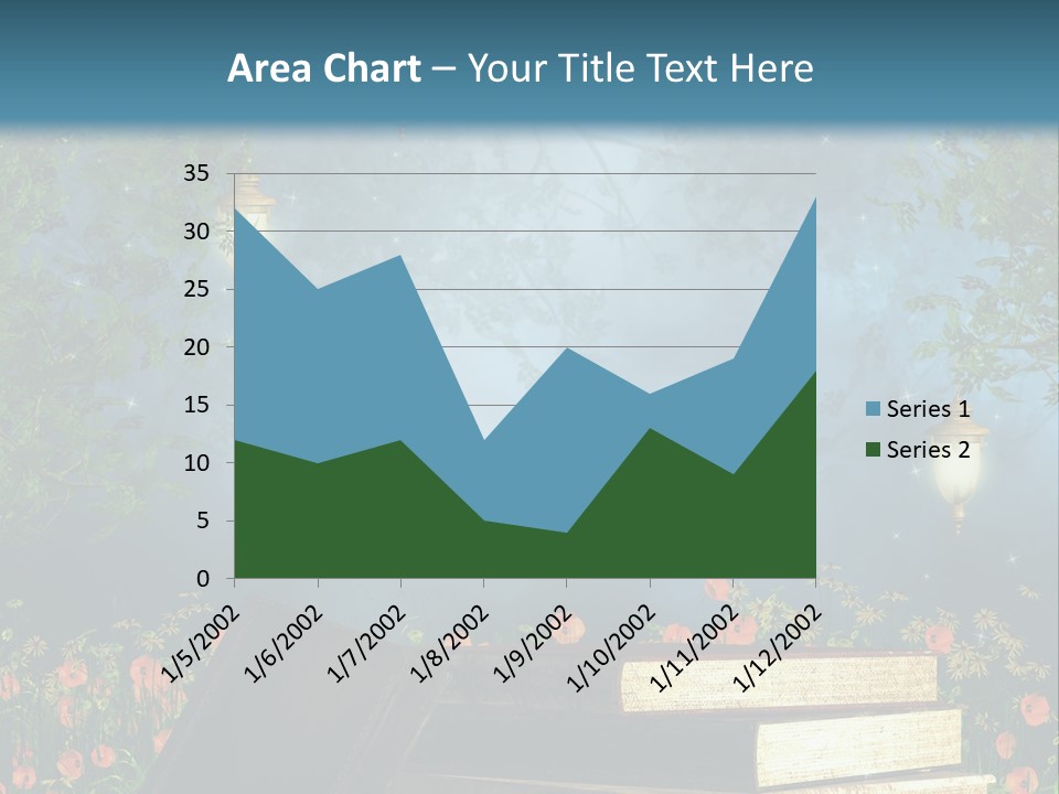 Zielony Kwiat Polana PowerPoint Template