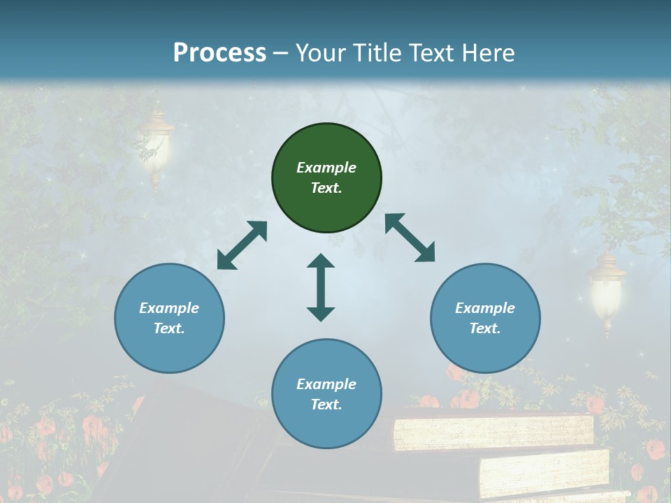 Zielony Kwiat Polana PowerPoint Template
