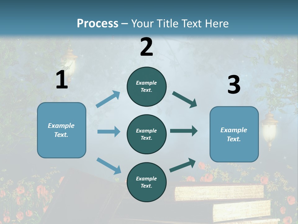 Zielony Kwiat Polana PowerPoint Template