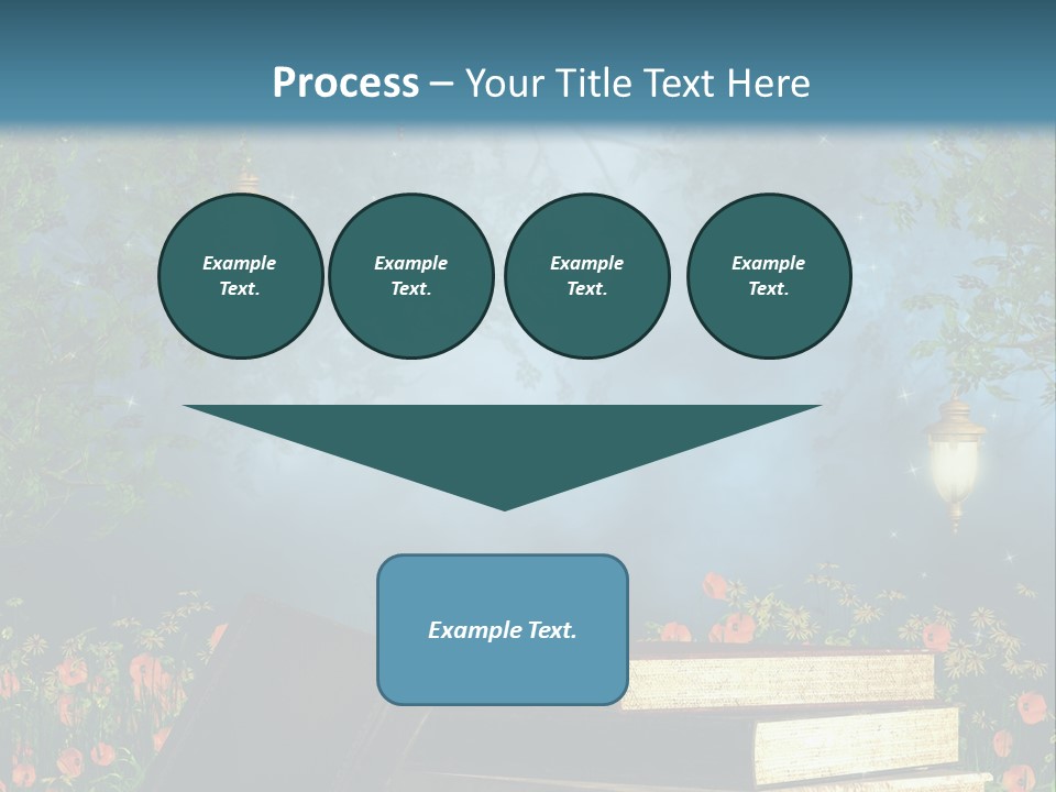 Zielony Kwiat Polana PowerPoint Template