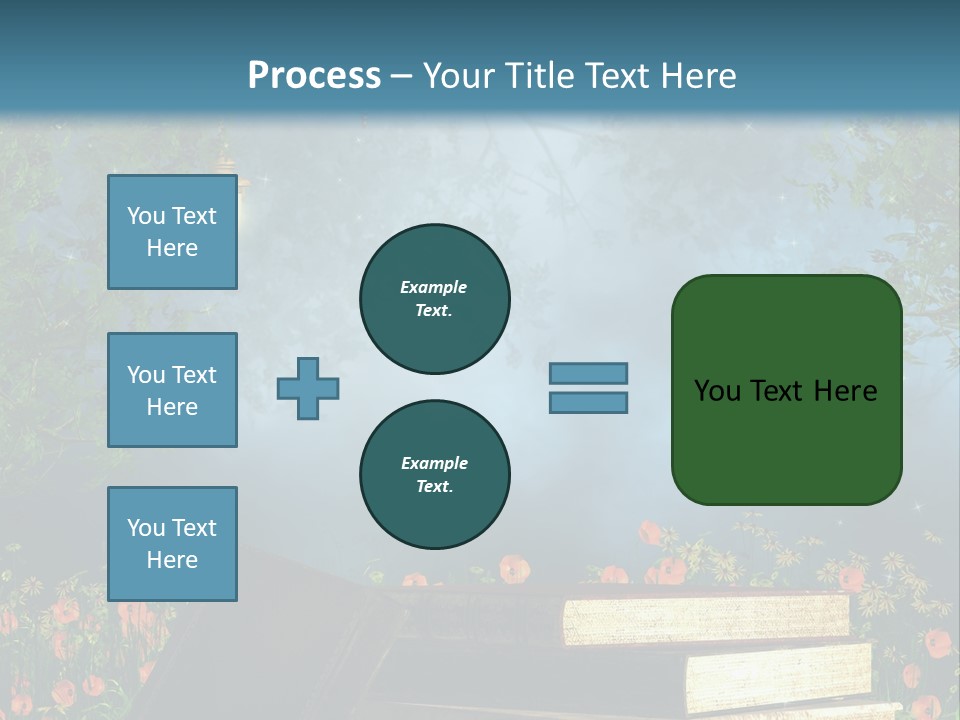 Zielony Kwiat Polana PowerPoint Template