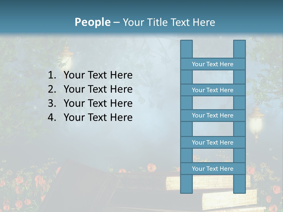 Zielony Kwiat Polana PowerPoint Template