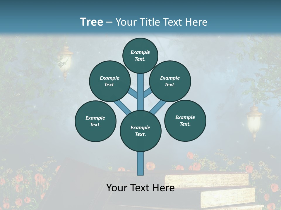 Zielony Kwiat Polana PowerPoint Template