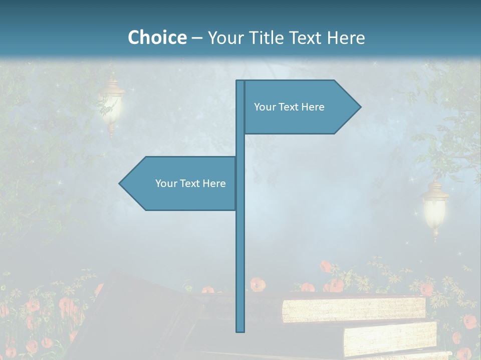 Zielony Kwiat Polana PowerPoint Template
