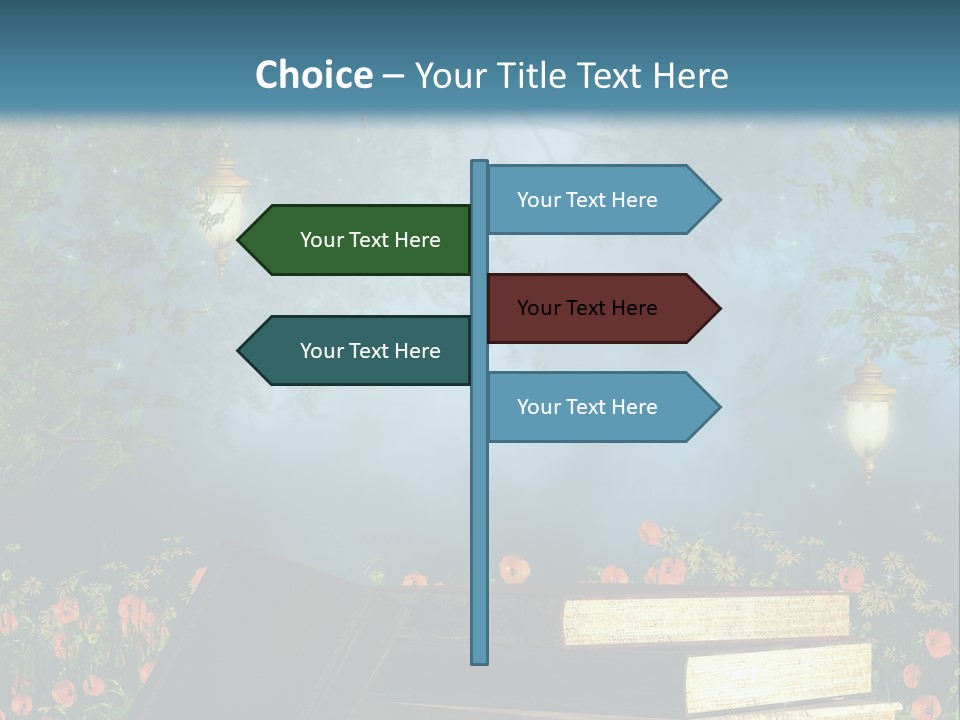 Zielony Kwiat Polana PowerPoint Template