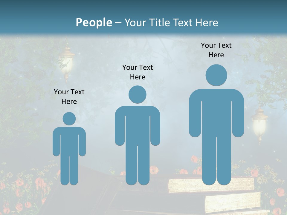 Zielony Kwiat Polana PowerPoint Template