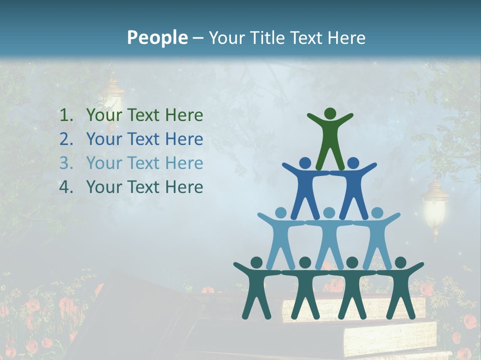 Zielony Kwiat Polana PowerPoint Template