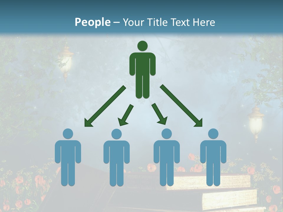 Zielony Kwiat Polana PowerPoint Template