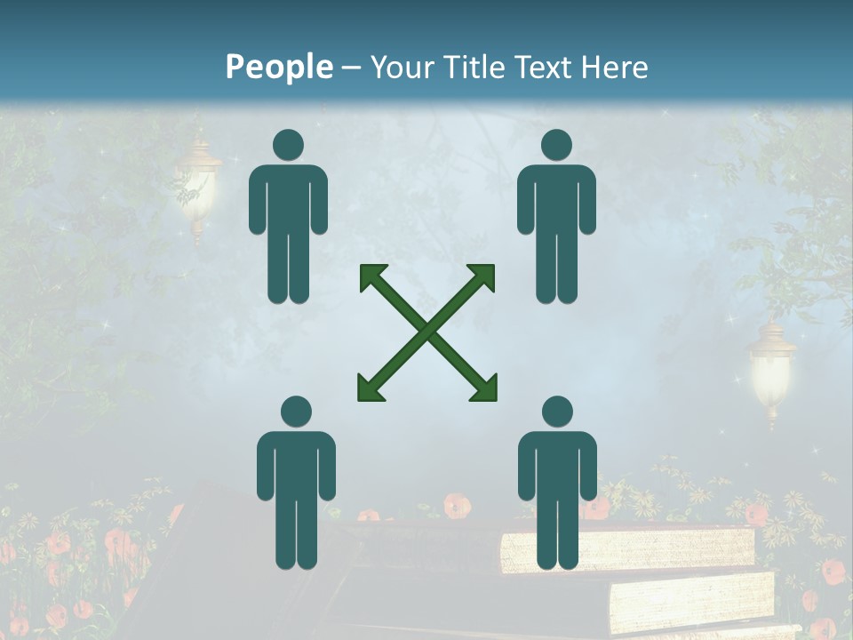 Zielony Kwiat Polana PowerPoint Template