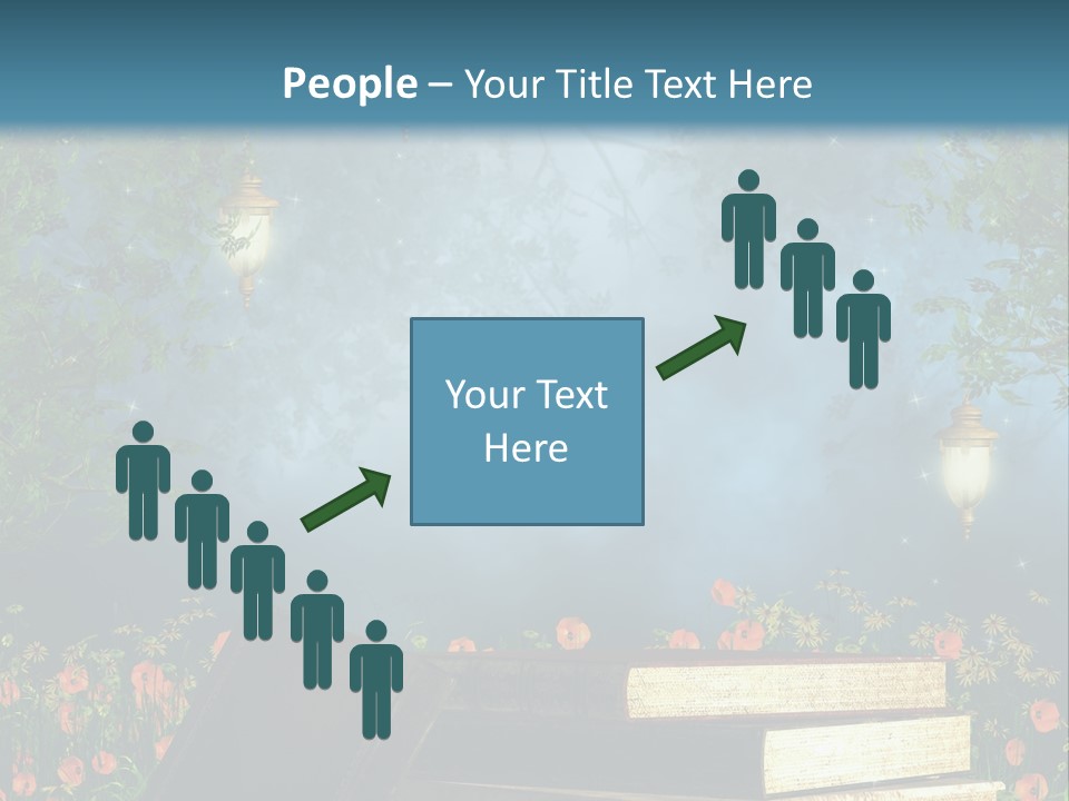 Zielony Kwiat Polana PowerPoint Template