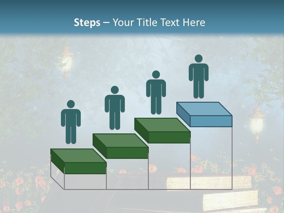 Zielony Kwiat Polana PowerPoint Template