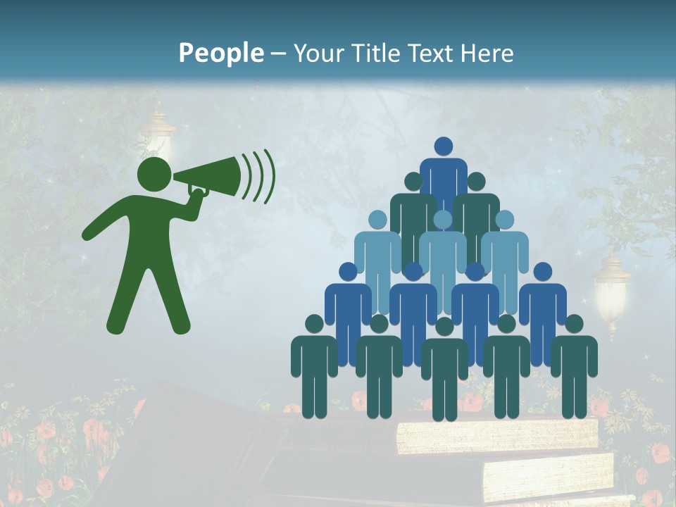 Zielony Kwiat Polana PowerPoint Template