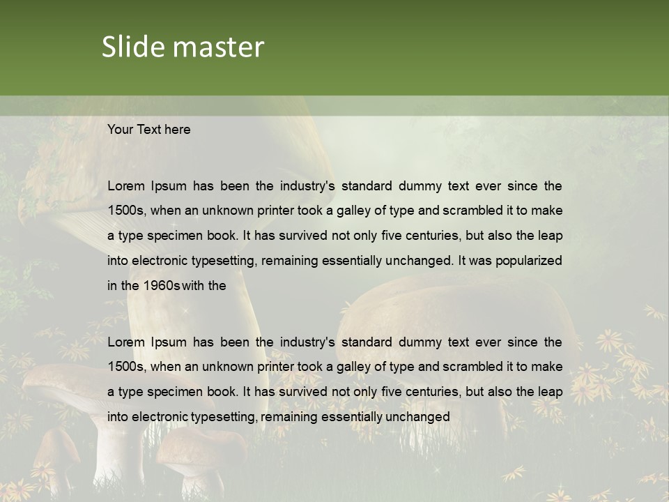 Grzyb Trawa Zielony PowerPoint Template