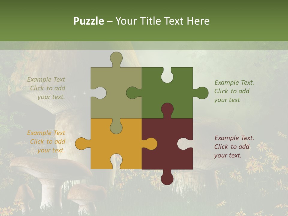 Grzyb Trawa Zielony PowerPoint Template