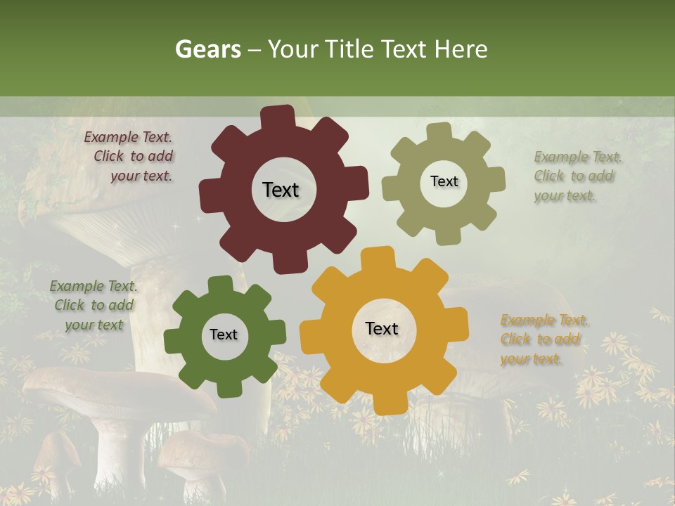 Grzyb Trawa Zielony PowerPoint Template