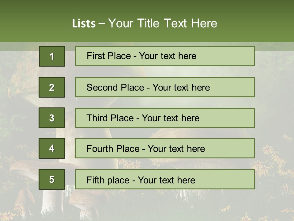 Grzyb Trawa Zielony PowerPoint Template