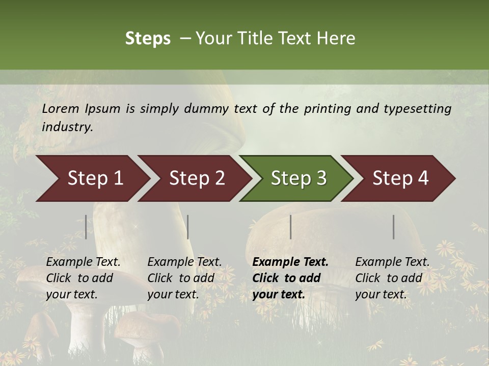 Grzyb Trawa Zielony PowerPoint Template