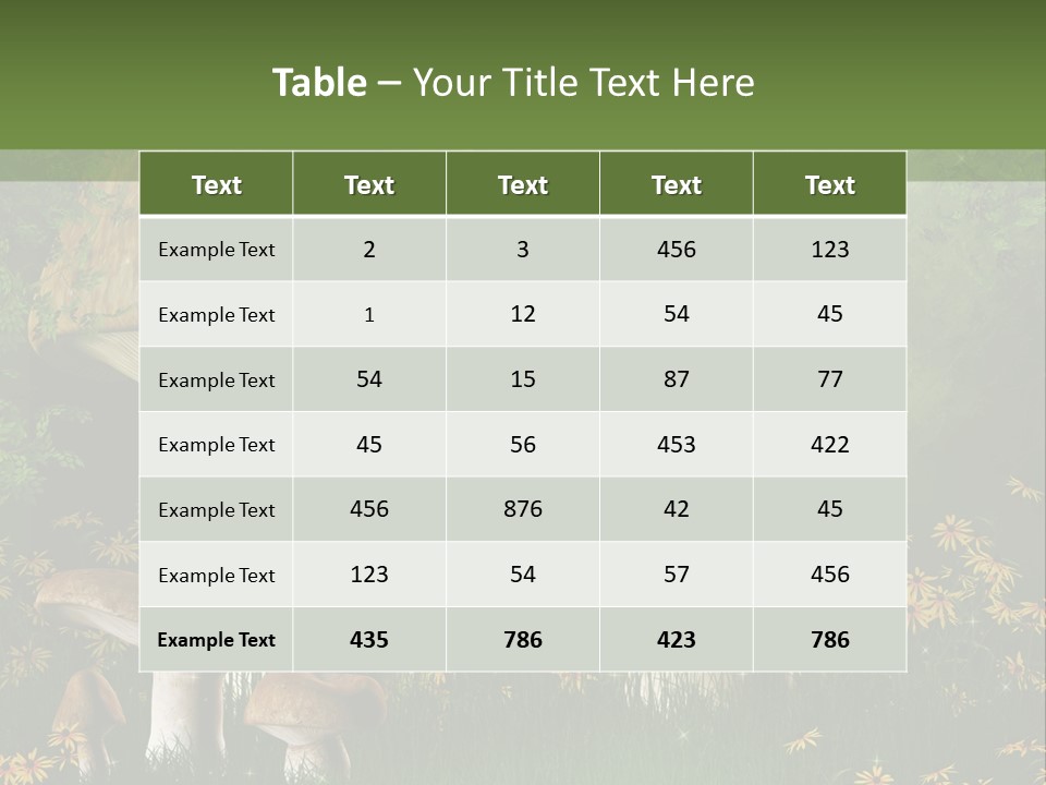 Grzyb Trawa Zielony PowerPoint Template