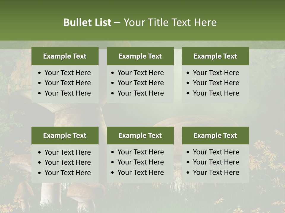 Grzyb Trawa Zielony PowerPoint Template
