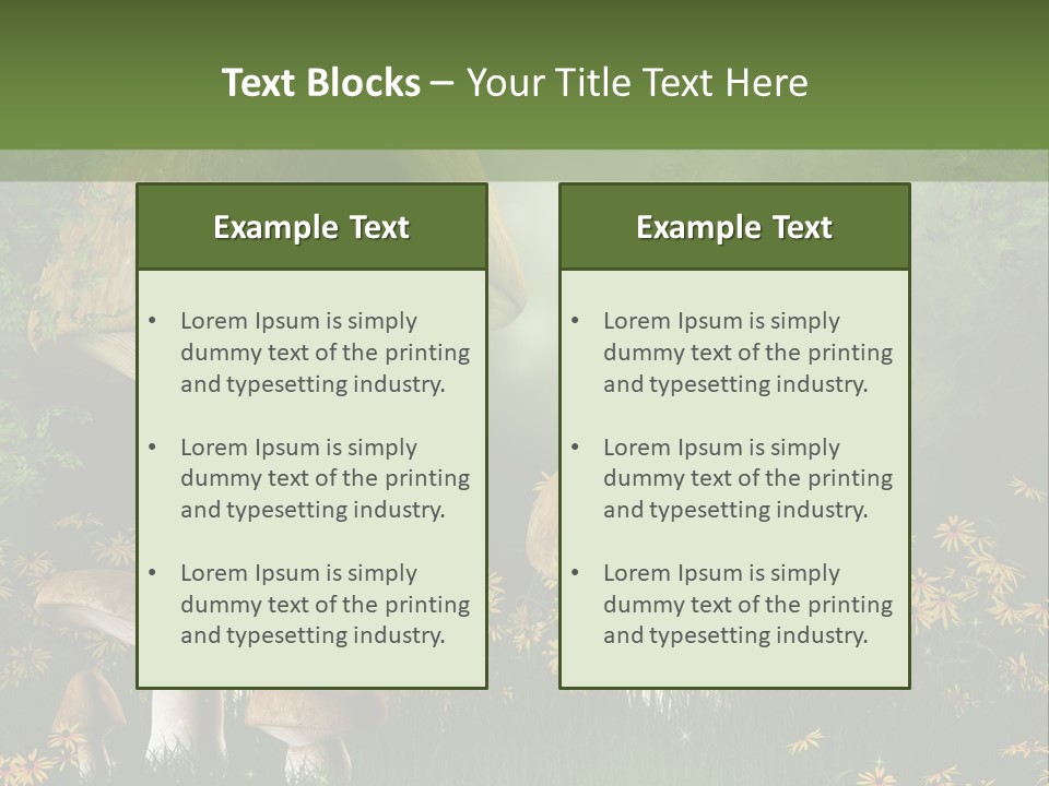 Grzyb Trawa Zielony PowerPoint Template