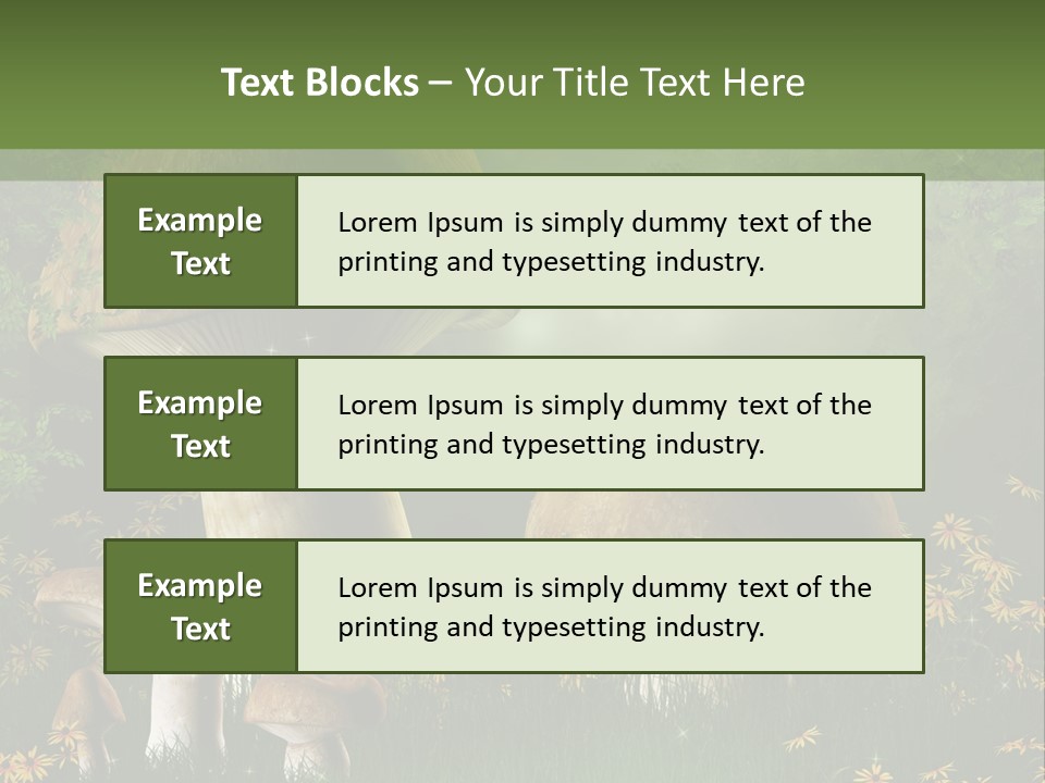 Grzyb Trawa Zielony PowerPoint Template