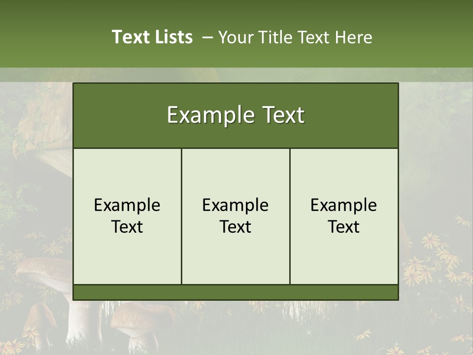 Grzyb Trawa Zielony PowerPoint Template