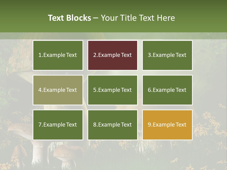 Grzyb Trawa Zielony PowerPoint Template