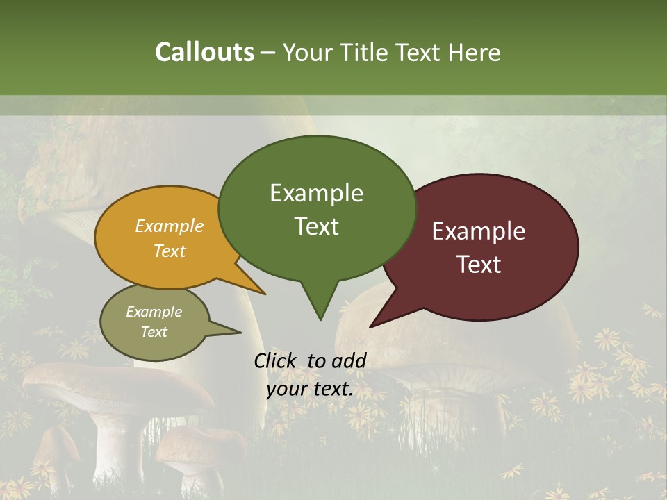 Grzyb Trawa Zielony PowerPoint Template