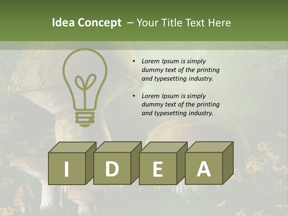 Grzyb Trawa Zielony PowerPoint Template