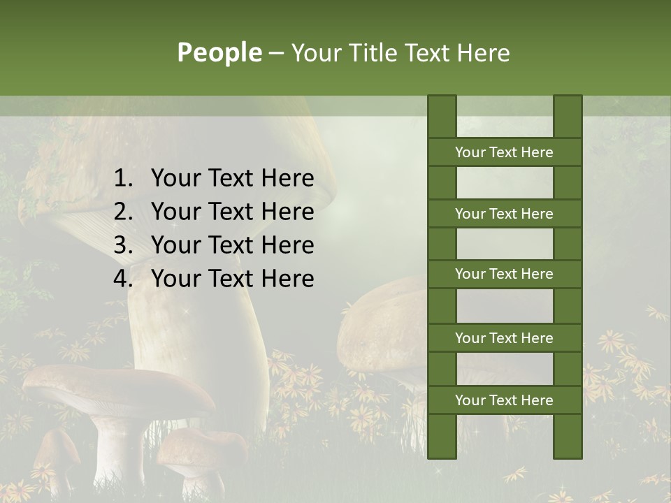Grzyb Trawa Zielony PowerPoint Template