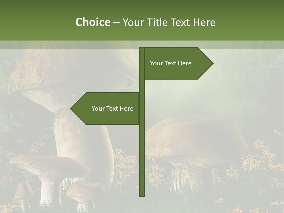 Grzyb Trawa Zielony PowerPoint Template