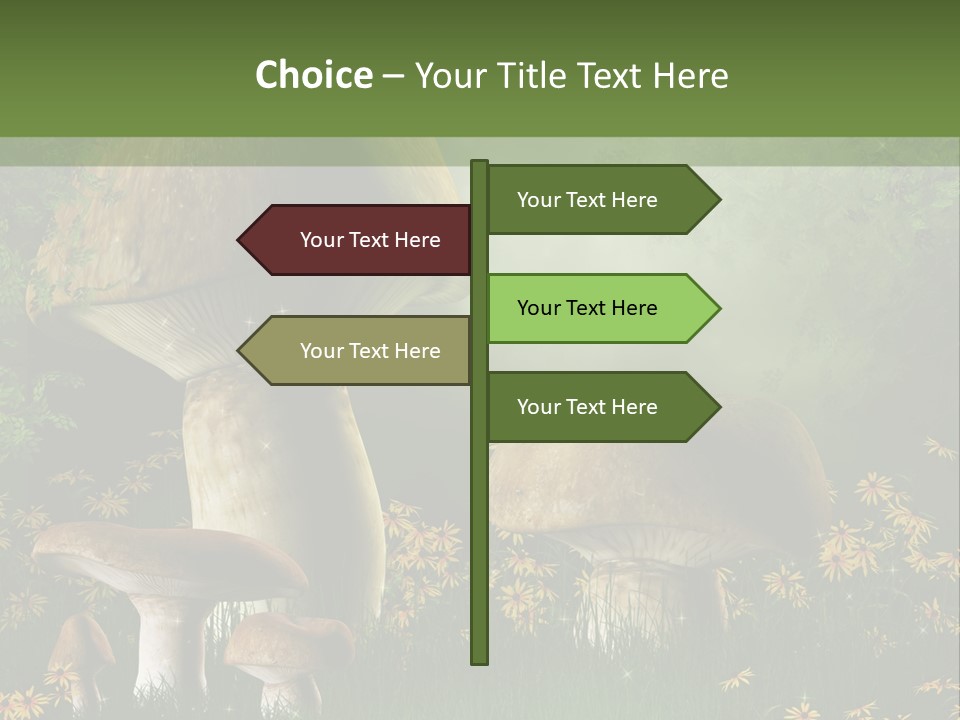 Grzyb Trawa Zielony PowerPoint Template