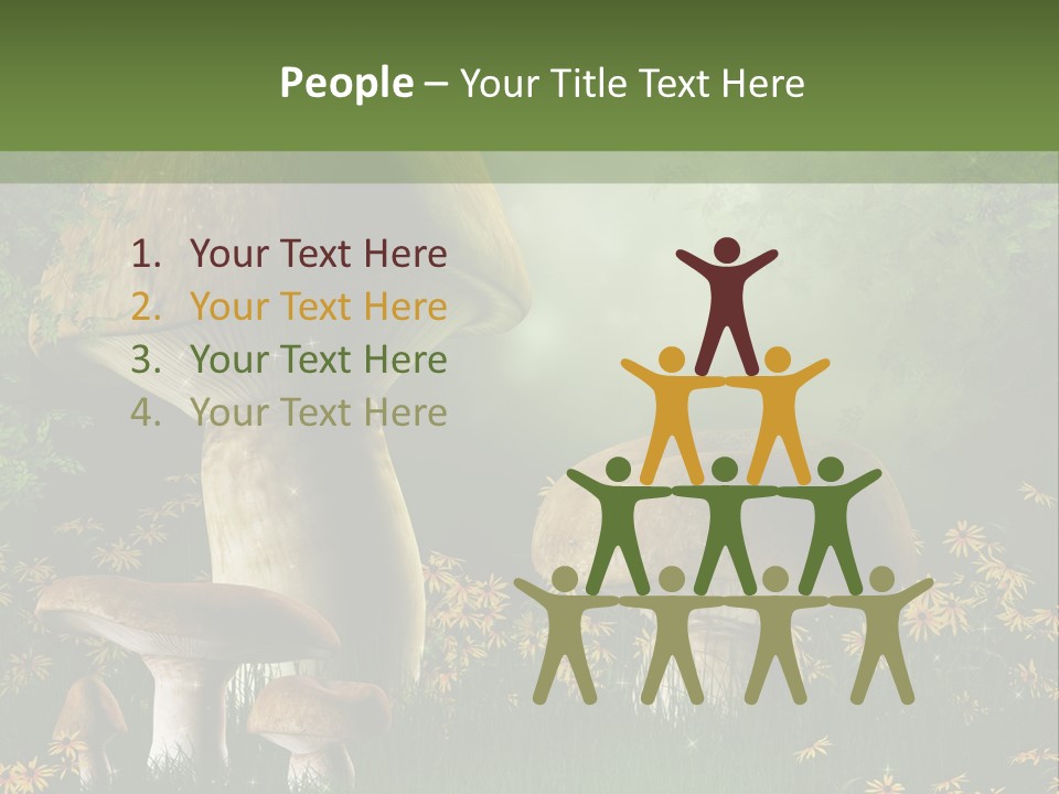 Grzyb Trawa Zielony PowerPoint Template