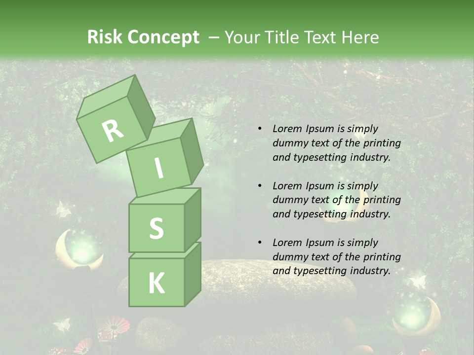 Magiczny Kamie Kwiat PowerPoint Template