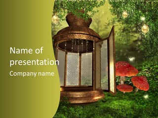 Motyl Lampion Ilustracja PowerPoint Template