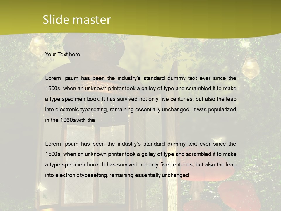 Motyl Lampion Ilustracja PowerPoint Template