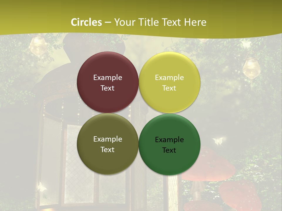 Motyl Lampion Ilustracja PowerPoint Template