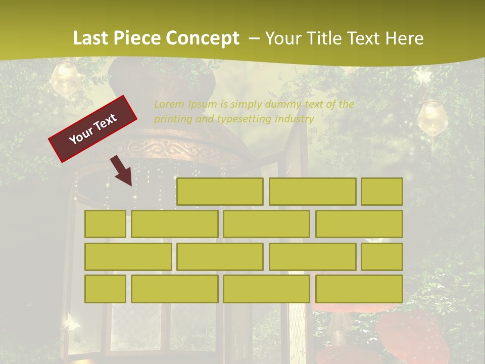 Motyl Lampion Ilustracja PowerPoint Template