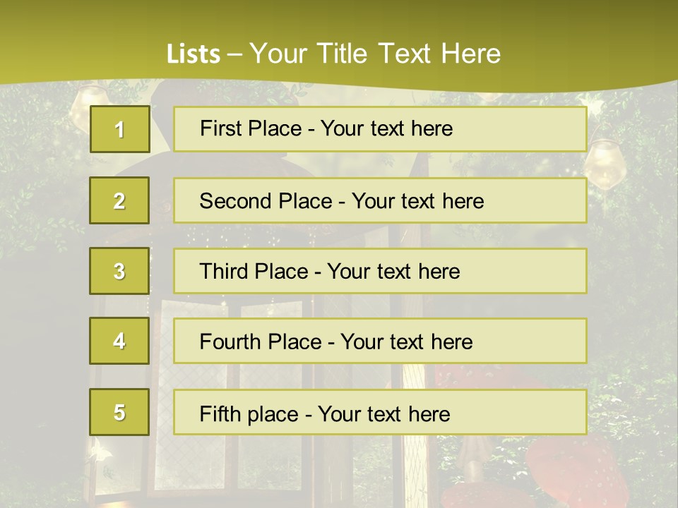 Motyl Lampion Ilustracja PowerPoint Template