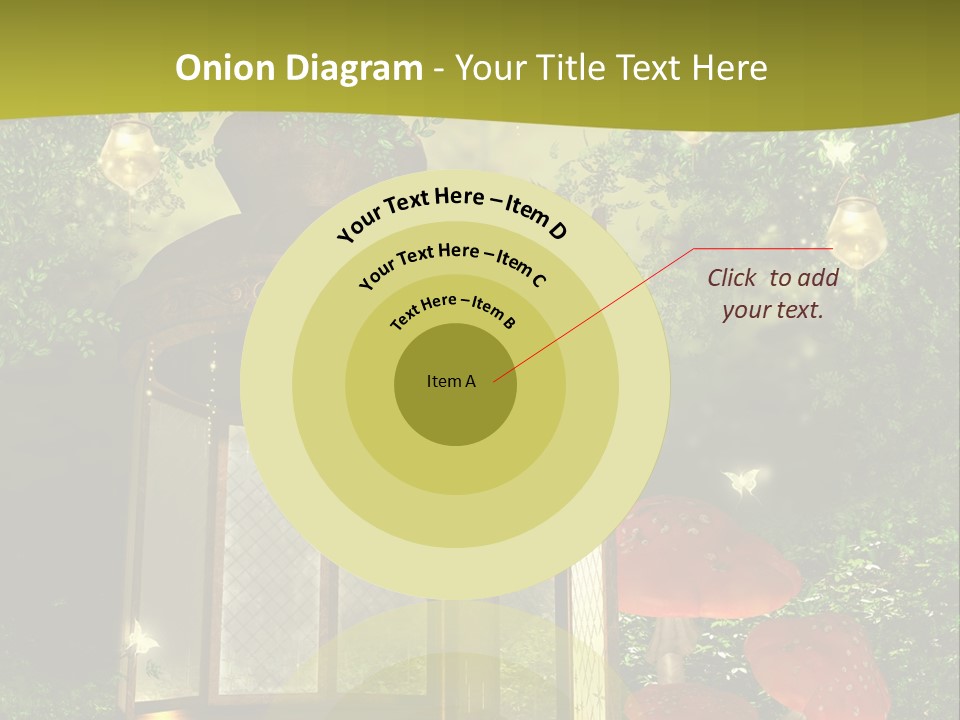 Motyl Lampion Ilustracja PowerPoint Template